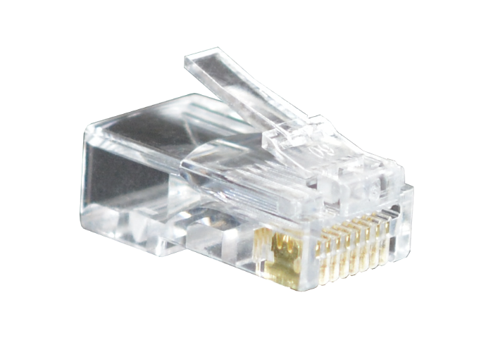 Connettori RJ45 Cat6 Pass-Through UTP - Kit Da 50 Spine + 50 Fermacavo Per Cavi 24-26 AWG